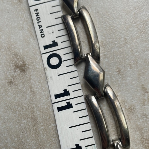 Vintage heavy metal choker necklace geometric diamonds large open links - Picture 14 of 16